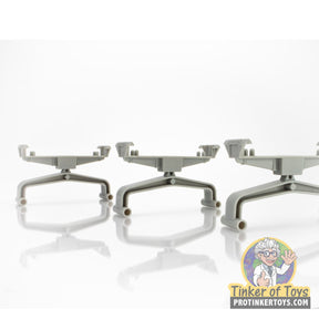 Three low bridge supports for model building, gray plastic parts for AFX/Racemasters 70615, parts view, product view 1