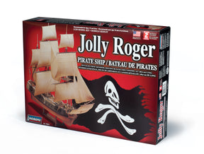 Model kit box art featuring a pirate ship and skull and crossbones graphic for Lindberg HL70874