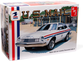 White 1977 Ford Pinto model kit box art with car and text for AMT AMT1350