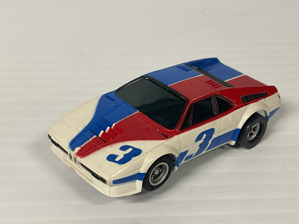 Aurora AFX magnatraction BMW M1 white/blue/red #3  | 1957 | Aurora - AFX