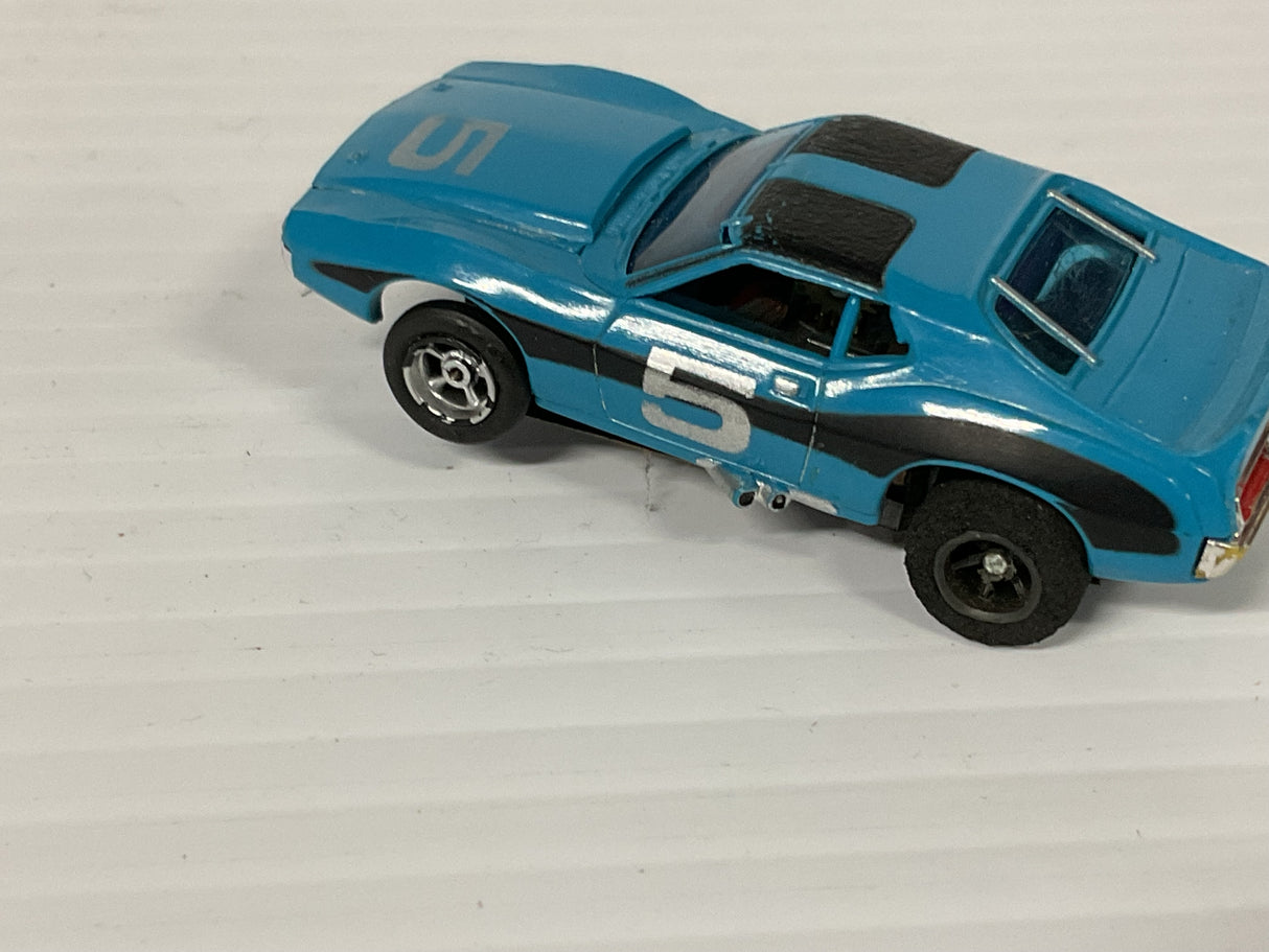 Aurora AFX magnatraction Javelin Trans Am Blue/white #5 | 1906 | Aurora - AFX