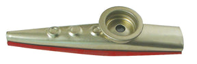 Metal kazoo instrument with a silver body and red base for Toysmith 8055
