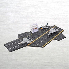Toy aircraft carrier playset with multiple toy airplanes for imaginative play for HotWings 16130