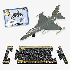 F-16 Falcon model with decals: aircraft, runway, and information card for HotWings 14119