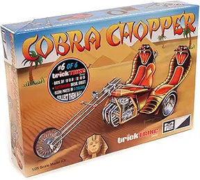 Box art for a 1:25 scale model of a chopper motorcycle for MPC MPC892