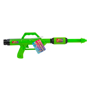 Green water blaster toy with a handle and attached box for Toysmith 84400
