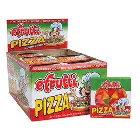 Box and candy featuring eFrutti Pizza gummy candies for Nassau Candy 8540