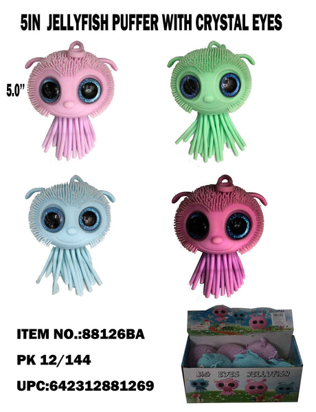 Jellyfish Puffer with Crystal Eyes 5in | 88126 | Best Value Products