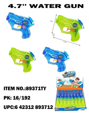 4.7" Transparent Water Gun 16/192PCS | 89371 | Best Value Products