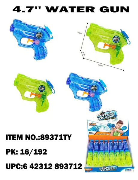 4.7" Transparent Water Gun 16/192PCS | 89371 | Best Value Products