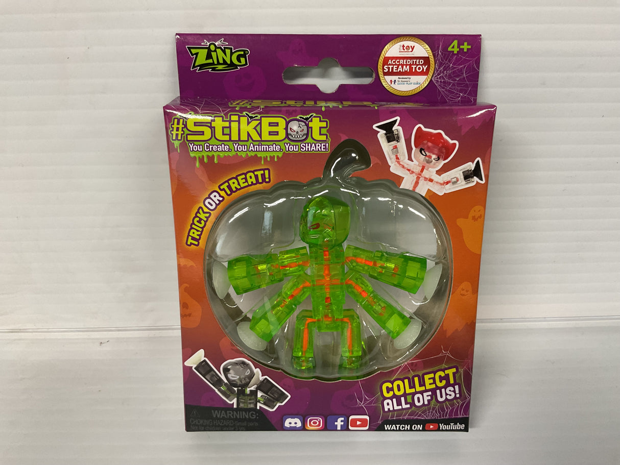 Stik Bot Singles Trick or Halloween Treat Green  | TST616HW | StikBot