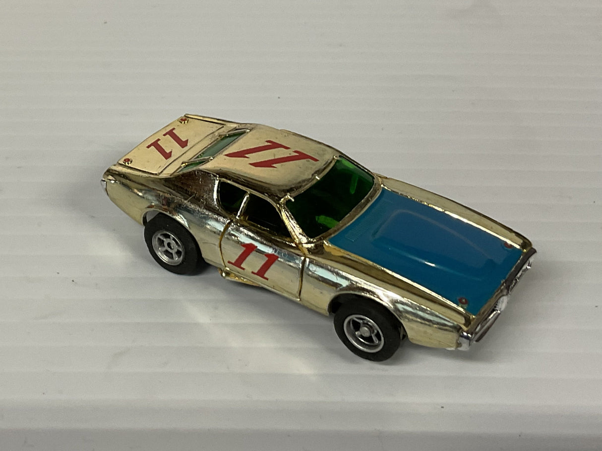 Aurora AFX magnatraction Dodge Charger Stock Car Chrome/Blue  | 1910 | Aurora - AFX