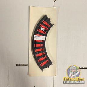 Two black and red 1/4 curve track pieces for model trains for Tyco 6705R