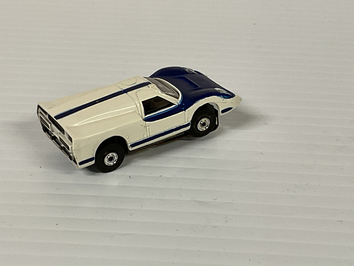 Aurora AFX -Thunder-jet Ford J Car "Flamethrower" White/Blue  | 1430 | Aurora - AFX- Model Motoring
