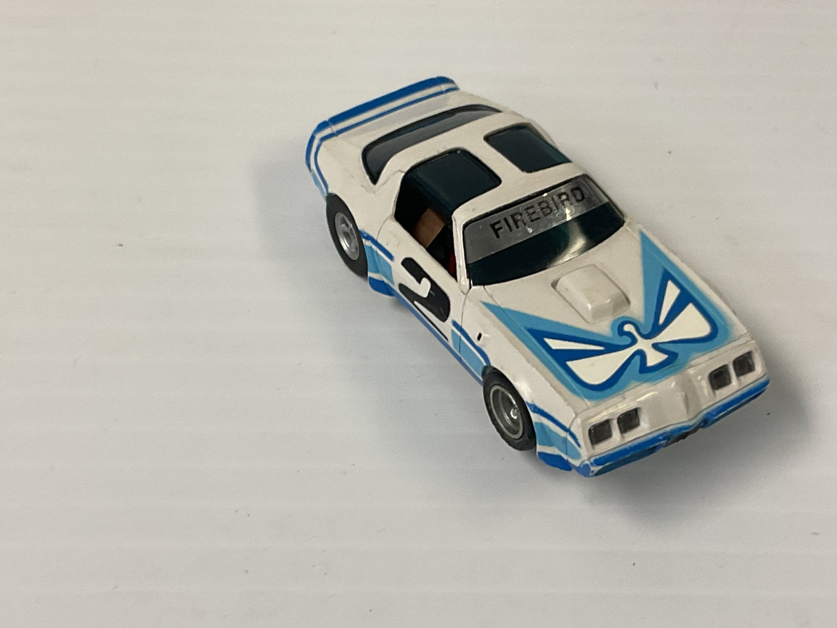 Aurora AFX magnatraction Pontiac, Firebird Trans Am, white/light blue/dark blue | 1981 | Aurora - AFX