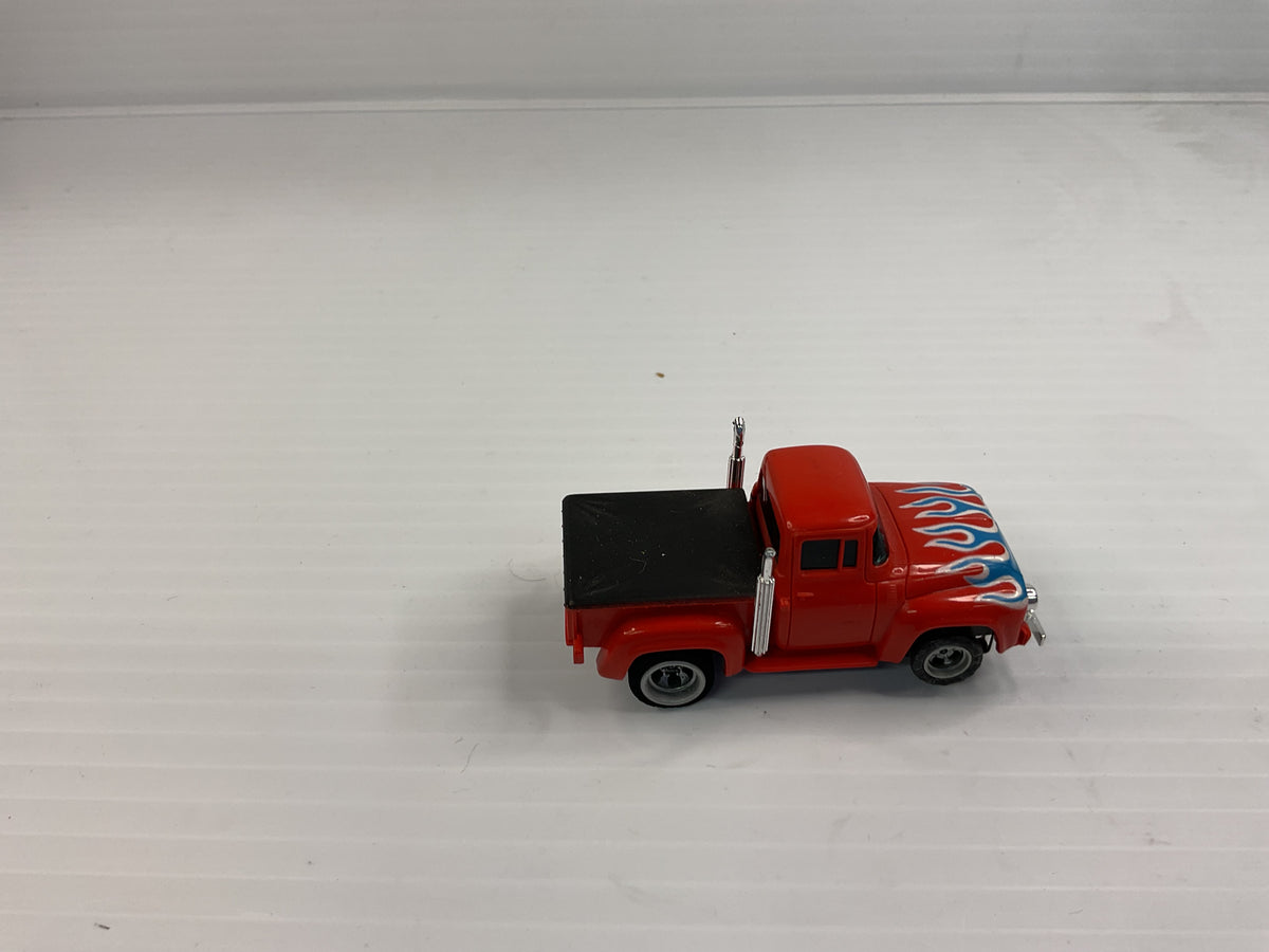 Aurora AFX magnatraction 1956 Ford Pickup Red/Black with blue/White Flames | 1941 | Aurora - AFX