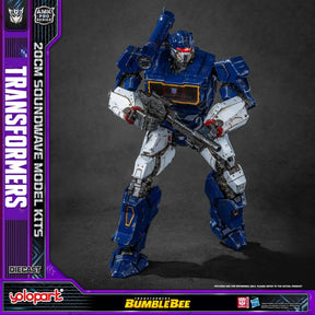 Blue and white Soundwave robot model kit, ready for assembly for Yolopark AMKPM6SW