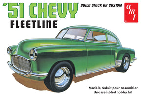 Green 1951 Chevrolet Fleetline car model kit, unassembled for AMT AMT1378