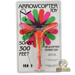Toy flyer with colorful, multi-colored blades, designed for outdoor fun for Magnum Rubber Band Guns ARRDBL