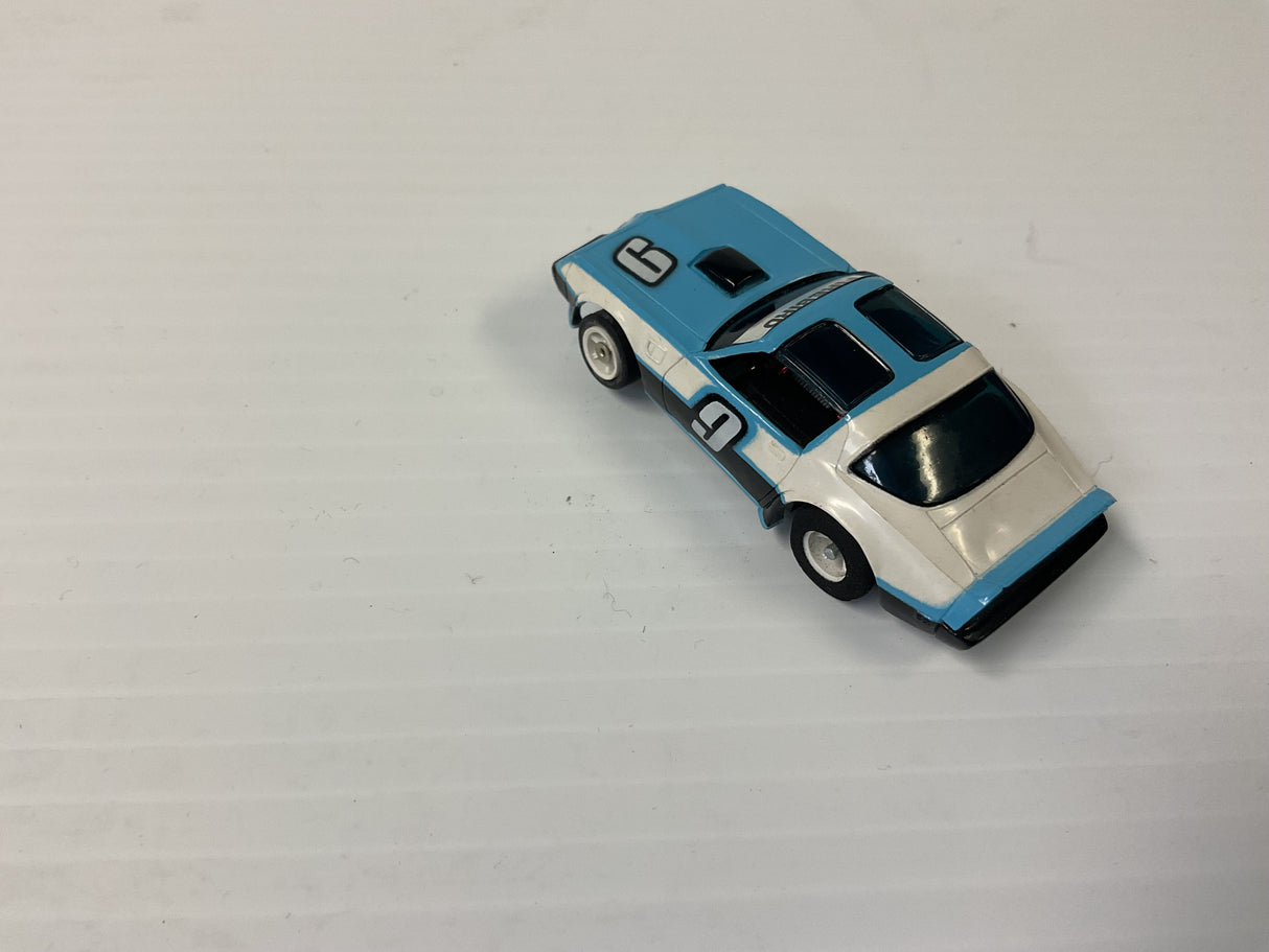 Aurora AFX G plus chassis Pontiac, Firebird Trans Am, white/light blue/black  #9| 1981 | Aurora - AFX