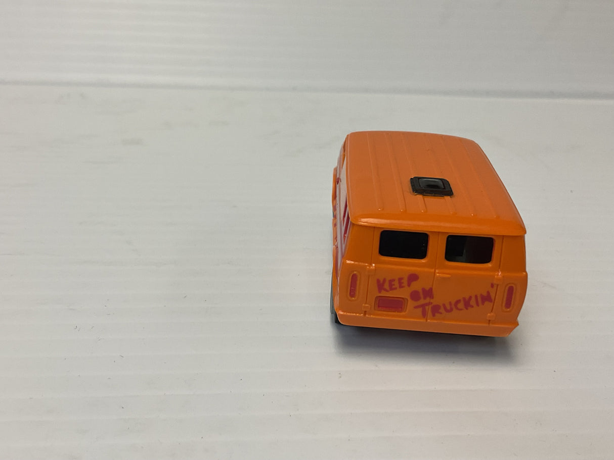 Aurora AFX magnatraction custom van orange with red flames black special chassis | 1942 | Aurora - AFX