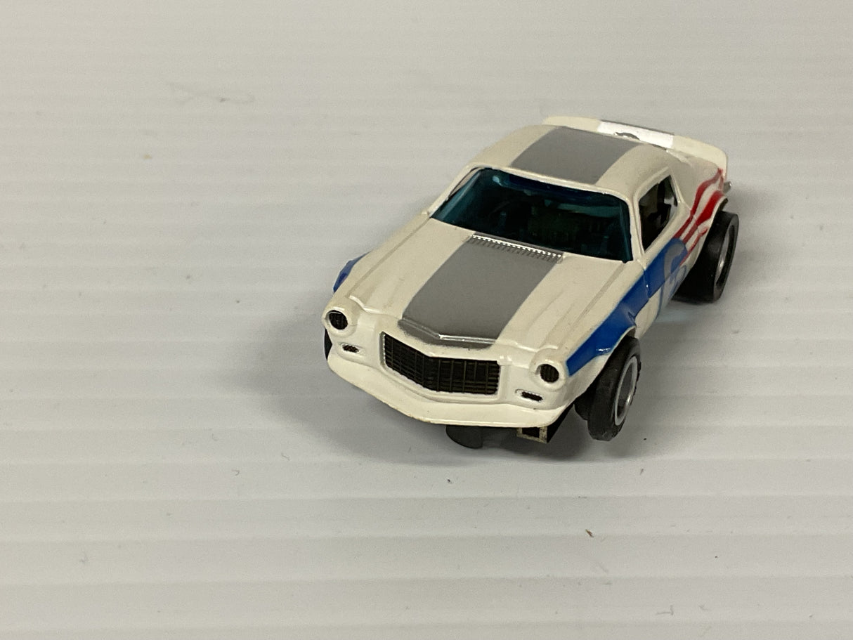 Aurora AFX non-magnatraction Trans Am Camero white/red/blue/silver #6  | 1756| Aurora - AFX