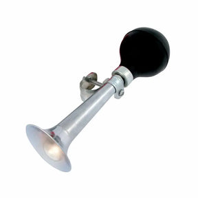 Silver bicycle horn with black knob and adjustable mount for Schylling BH