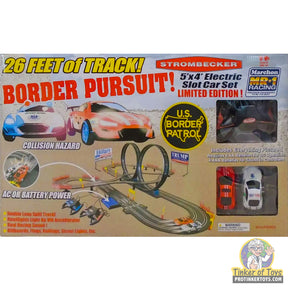 Slot car set with track, cars, and accessories for play for Strombecker 09902