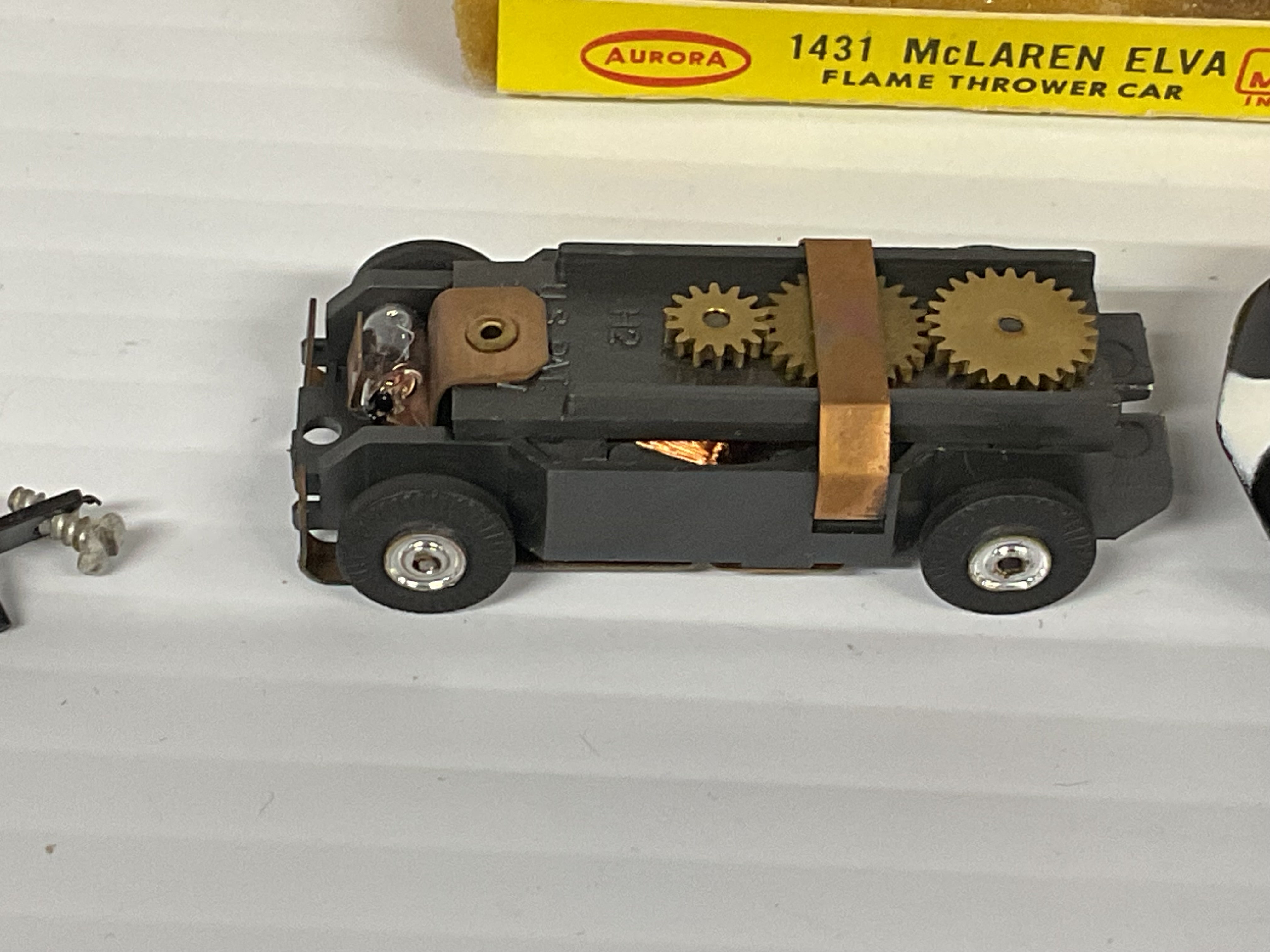 Aurora AFX McLaren Elva Flame Thrower Car Black | 1431 | Aurora