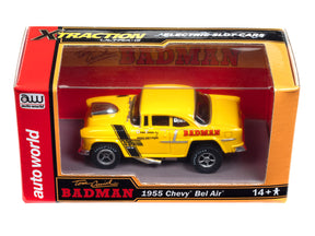Yellow 1955 Chevy Bel Air toy car in its original box for Auto World