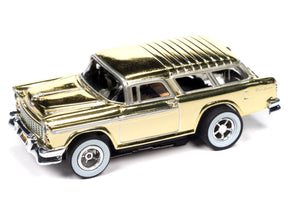 Gold Chevrolet Nomad toy car, side view, on white background for Auto World CP8069