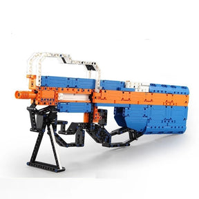 Blue and orange block gun replica, assembled model for building for CaDA C81003
