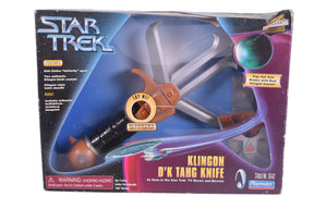 Toy knife toy packaging featuring a Klingon-style weapon for Playmates 16142
