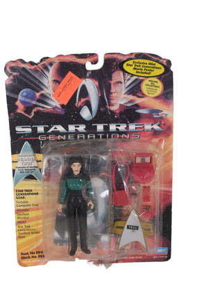 Action figure of Deanna Troi with accessories and display base for Playmates 6920