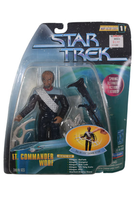 Action figure of Star Trek's Lt. Commander Worf with accessories for Playmates 16253