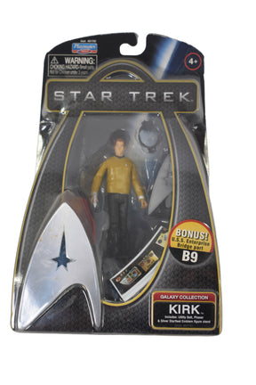 Action figure of Kirk from Star Trek, packaged with bonus parts for Playmates 61781