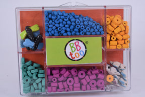 Assortment of colorful beads in clear storage case for crafting for BBTOO 762