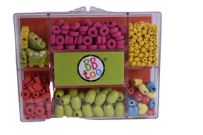 Assortment of colorful beads in clear storage case for crafting for BBTOO 761