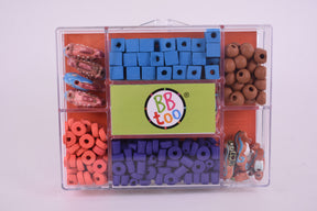 Assortment of sea-themed beads in a clear plastic storage case for BBTOO 773