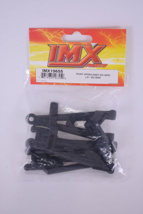 Front upper/lower suspension arms for RC car, part number IMX19655 for IMEX