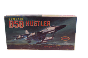 Box art for Convair B58 Hustler model kit, showing the jet aircraft for Aurora 297-2