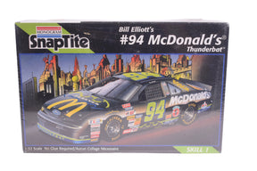 Slot car of Bill Elliott's #94 McDonald's Thunderbat race car for Monogram 85-1701