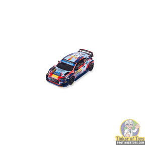 Slot car of a Hyundai i-20 WRC rally car for SCX Advance E10429X300
