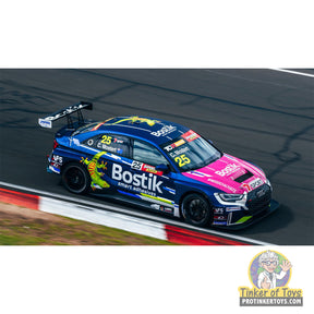 Blue and black race car, Audi RS3 LMS TCR, on a track for SCX Advance E10458X300