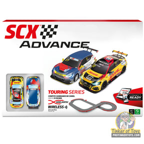 Remote control race cars and track set for indoor racing fun for SCX Advance E10539X500
