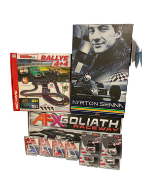 Slot car track and car sets featuring racing themes for Bryans Bargains Bargain 19