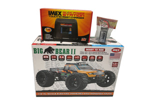 Remote-controlled 1/12 scale 4WD monster truck with charger for Bargain 20