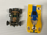 Aurora AFX non- magnatraction Lighted  Porsche 917 Yellow/Blue #2  | 1702 | Aurora - AFX