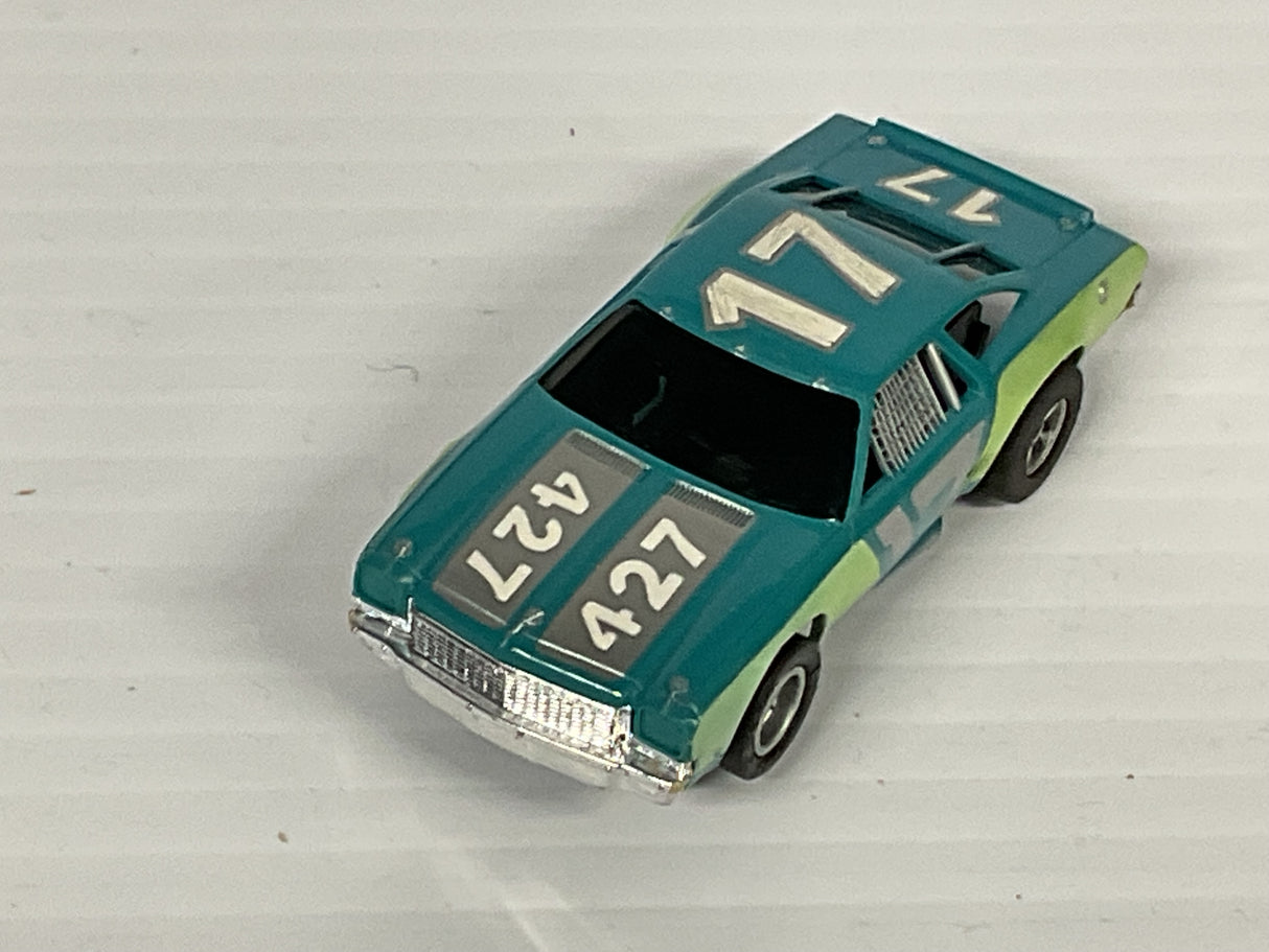 Aurora AFX non-magnatraction Chevelle Stocker blue/lime green #17  | 1929 | Aurora - AFX