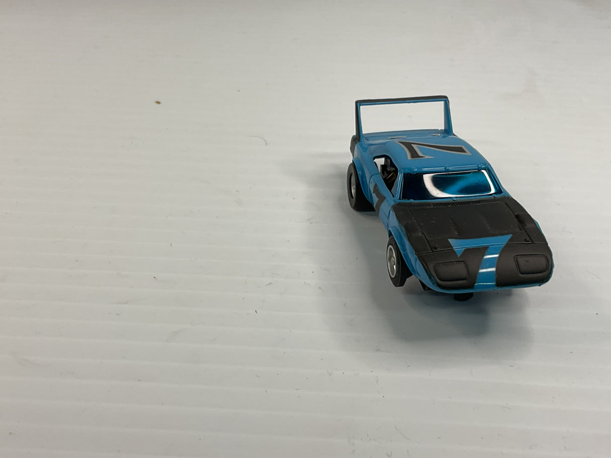 Aurora AFX magnatraction Dodge Charger Blue/Black #7   | 1900 | Aurora - AFX